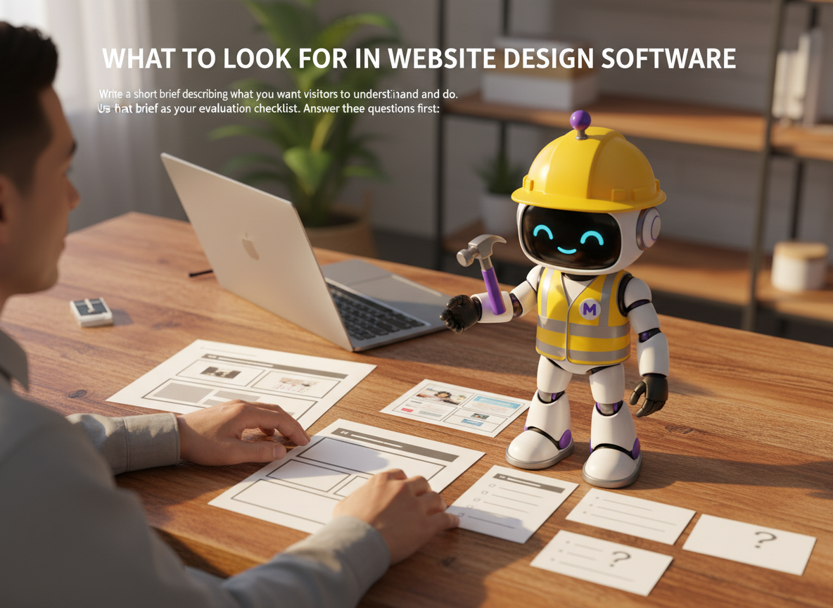 What should you decide before comparing website design software?