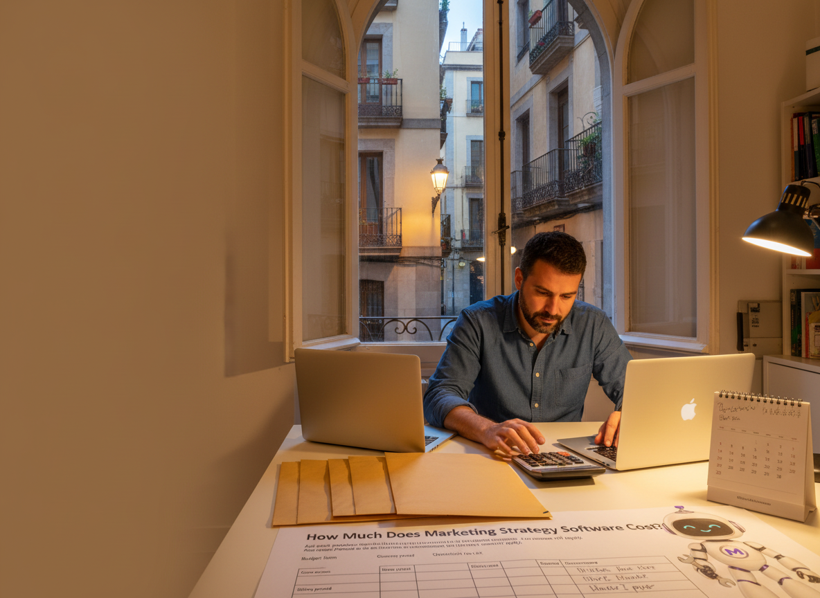 What should you include in a marketing strategy software budget?