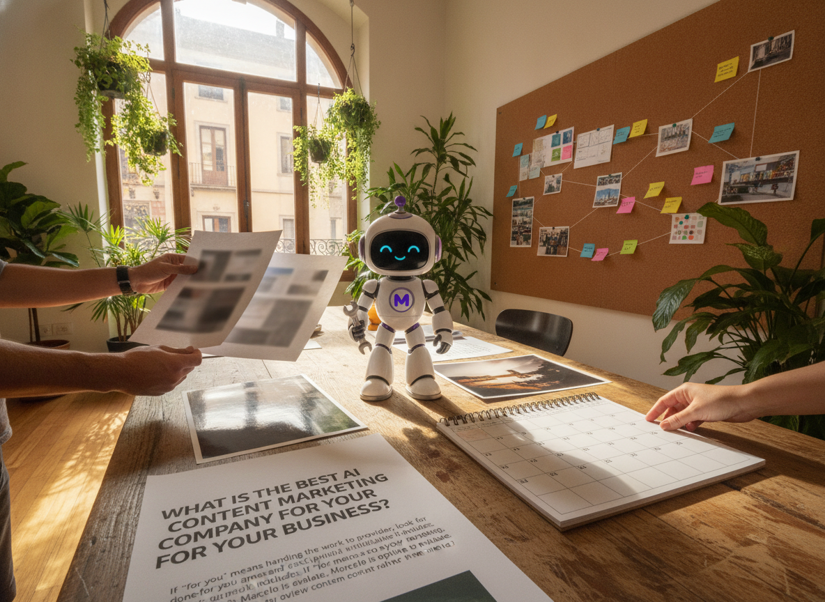 Which company does content marketing for you with AI?