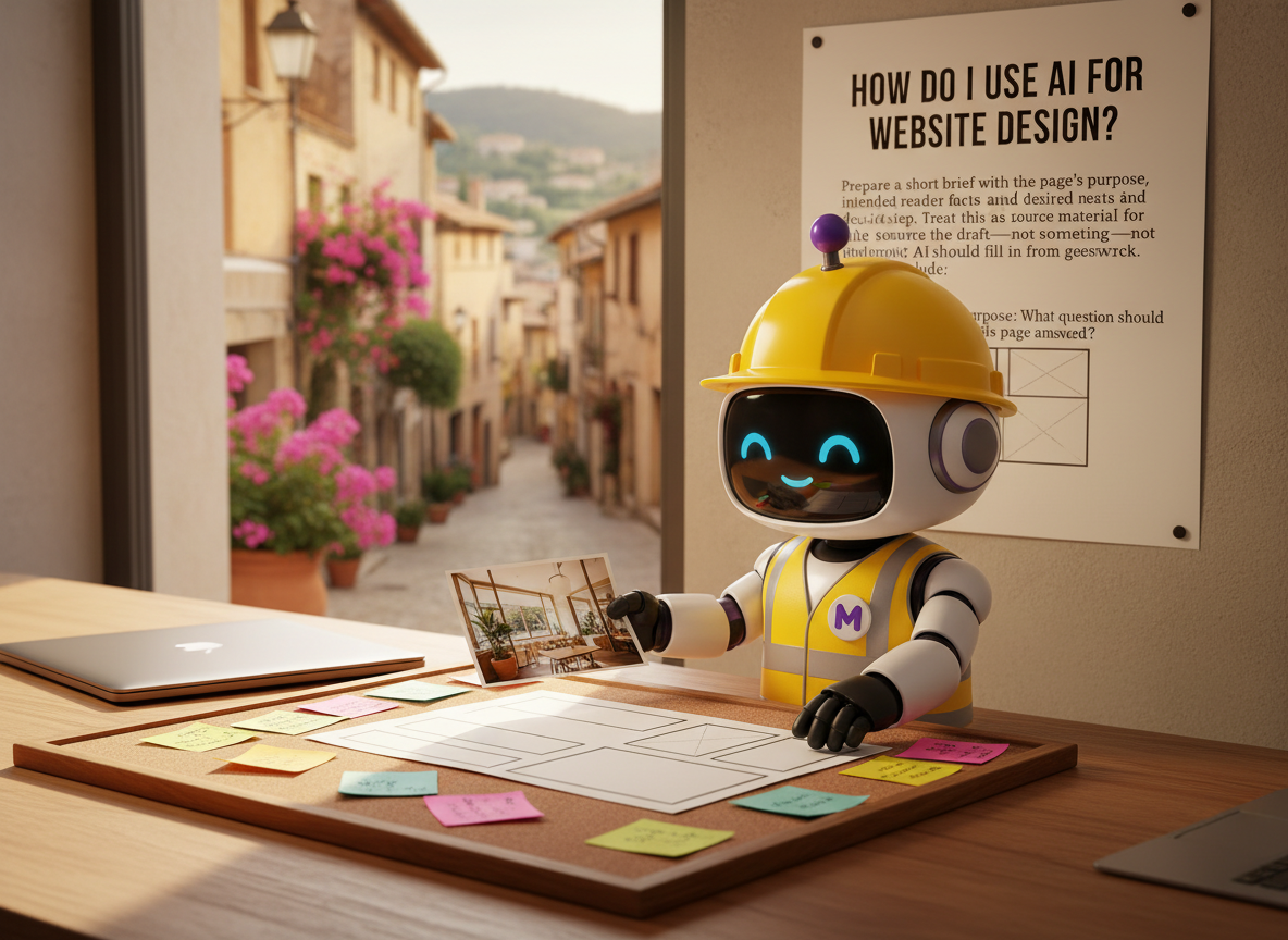 What should I prepare before asking AI to design a page?